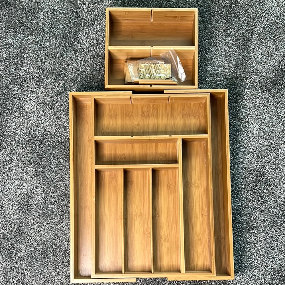 Bamboo Expandable Drawer Organizer Set
